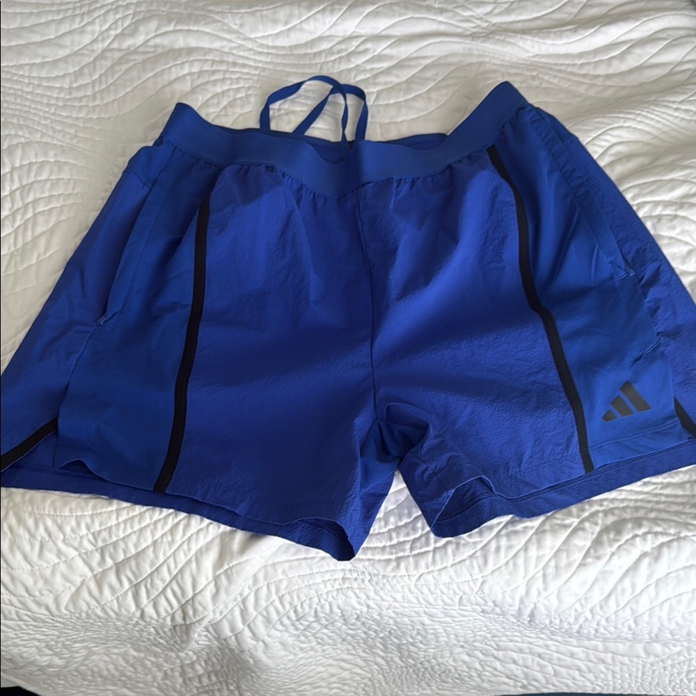 Adidas Blue Athletic Shorts Lightweight Workout Gear